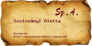 Szolcsányi Aletta névjegykártya